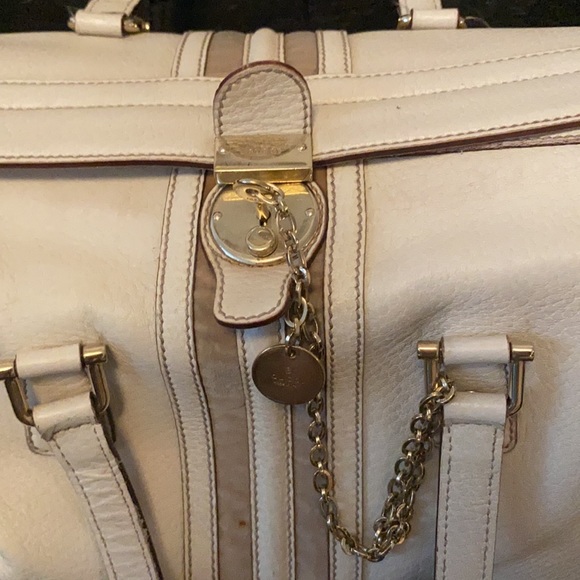 GUCCI
White Leather Web Treasure Large Boston Bag - Picture 3 of 4